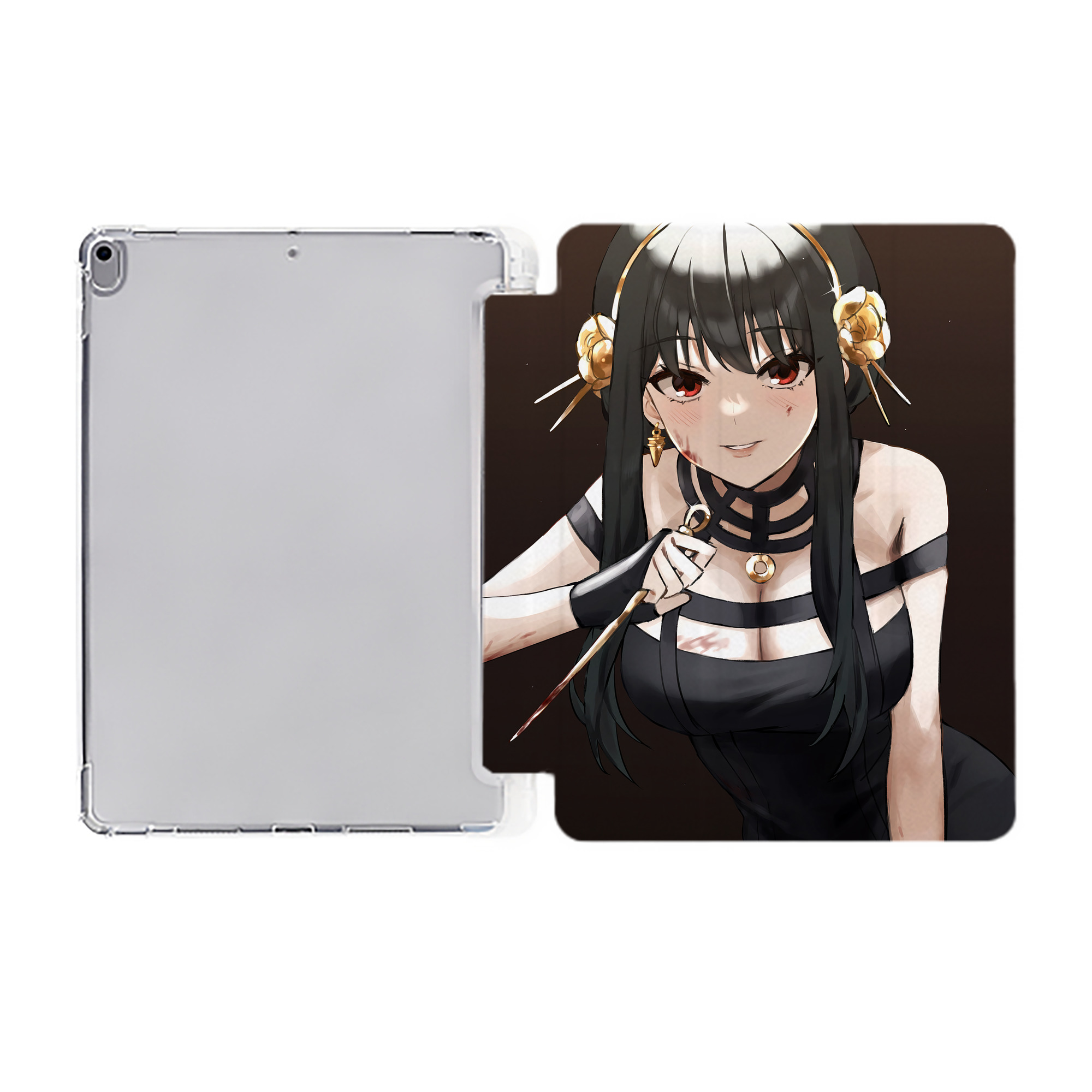 （画像用） SPY×FAMILY间谍家家酒 IPad ケース ペン収納付き 三つ折りスタンド PUレザー×シリコン 対応機種9.5/10.5/10.9インチ